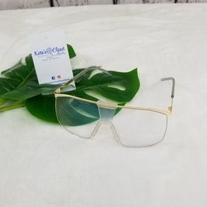 Women Stylish Clear Sunglasses, Gold